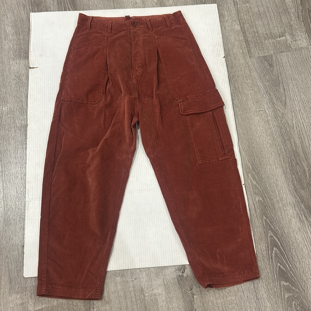 NWOT FREE PEOPLE Bay To Breakers Soft Corduroy Cargo Pants In Roasted Russet S - Picture 17 of 17